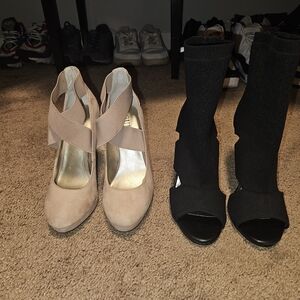 Guess Beige and Black Women's Heels